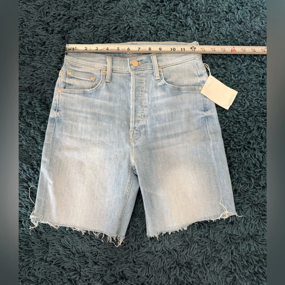 NWT Mother The Tripper Light Blue Denim Women Shorts Size 25 - Picture 2 of 13